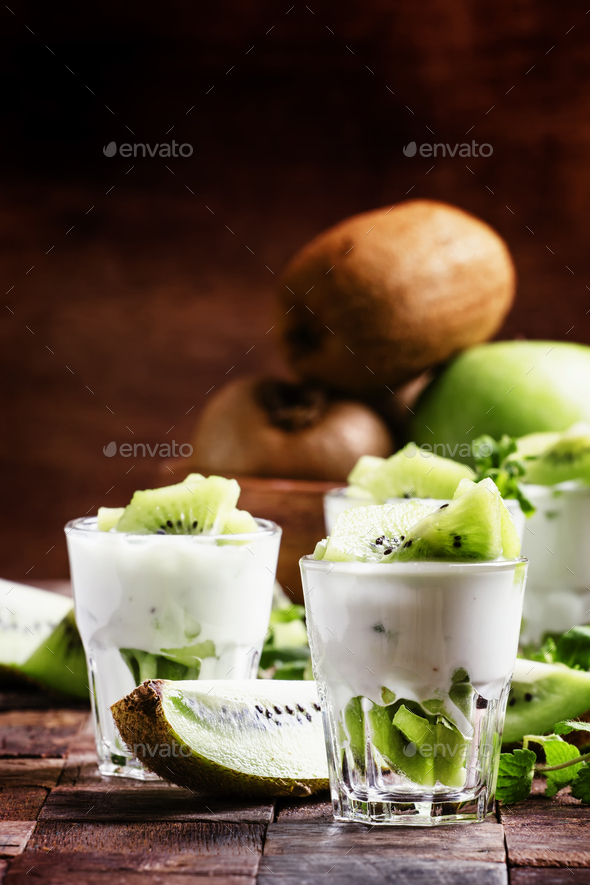 Kiwi fruit with creamy yogurt Stock Photo by Olga_Kochina PhotoDune